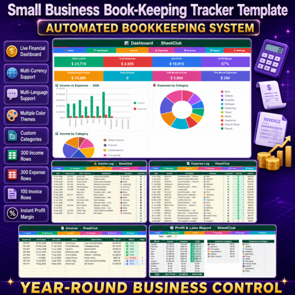 Small Business Book-Keeping Tracker Template