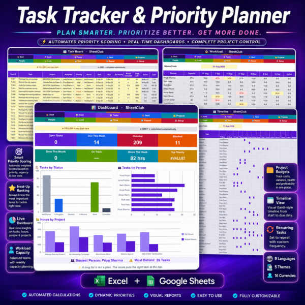 Task Tracker Spreadsheet