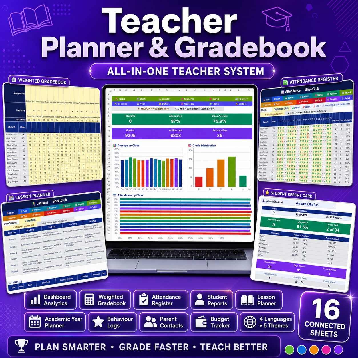Teacher Planner & Gradebook
